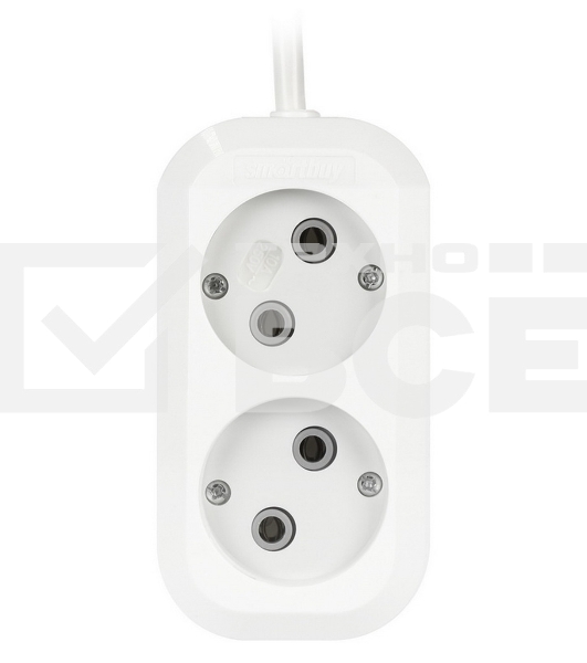 Удлинитель бытовой Smartbuy (SBE-10-2-03-N) 2 гнз х 3,0 м (10А/2.2 кВт, ПВС 2х1.0)