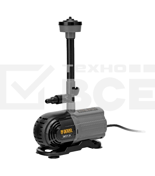 Насос фонтанный Denzel FNP31-24 31 Вт, подъем 2,4 м, 1500 л/ч, колокольчик/2 каскада/гейзер