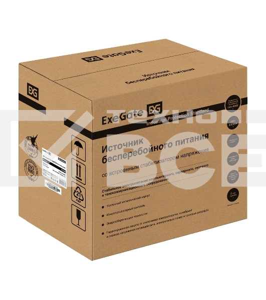 Комплект Источник бесперебойного питания EX295990RUS + батарея 40Aч EX282976RUS 4шт (инвертор, синус, для котла) ExeGate SineTower SZ-3000.LCD.AVR.3SH.1C13.RJ.USB <3000VA/2400W, чистый синусоида, LCD дисплей, AVR, 3хSchuko+1хC13, RJ45/11, USB, линейно-интерактивный, черный> + батарея ExeGate DT 1240 (12В, 40А·ч) 4шт