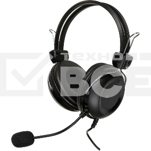 Гарнитура проводная с микрофоном A4Tech HU-35 черный 2м накладные USB оголовье