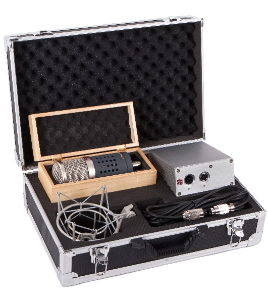 Микрофон конденсаторный sE Electronics [GEMINI II] двухламповый, 20 Гц - 20 кГц, кардиоида, в комплекте: держатель 'паук', блок питания со шнуром, микрофонный кабель, металлический и деревянный кейсы.