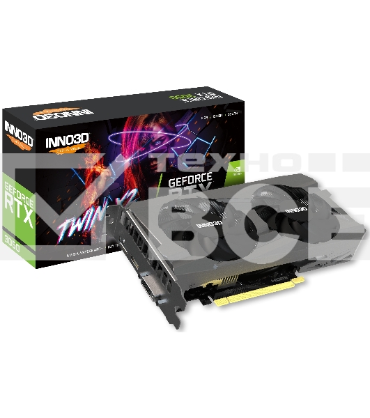 Видеокарта INNO3D RTX 3050 Twin X2/RTX3050, DP,HDMI,DVI, 6G,D6