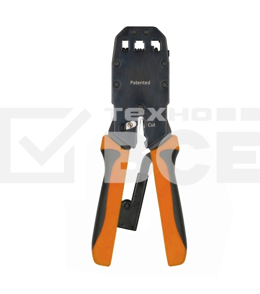 Инструмент обжимной Hyperline HT-200AR для RJ-50, RJ-45, RJ-12, RJ-11 (10P10C, 8P8C типа AMP, 6P6C, 4P4C), профессиональный, с храповым механизмом