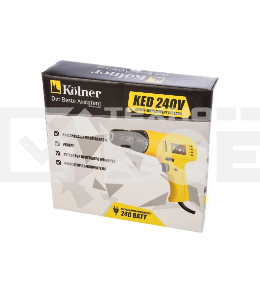 Дрель-шуруповерт Kolner KED 240 V, Сетевой, 240Вт