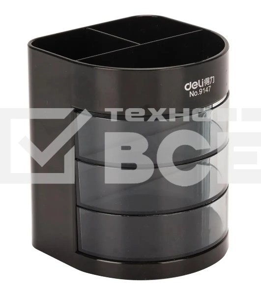 Настольный набор Deli E38253 (12 предметов) пластик, черный