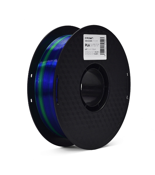 Филамент Crown Micro CM-FILPLASD009BG PLA Silk двойной 1.75 1кг синий-зеленый