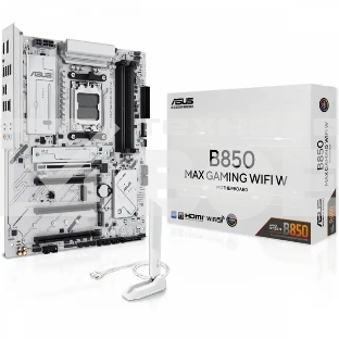 Материнская плата ASUS B850 MAX GAMING WIFI W, AM5, AMD B850, 4xDDR5, 4xSATA, 3xM.2, 1xPCIe 5.0 x16, 1xPCIe 4.0 x4, 2xPCIe 3.0 x1, 1xDisplayPort, 1xHDMI, 1x2.5Gb LAN, Wi-Fi 6E, Bluetooth 5.3, 1xUSB-C 10Gbps, 3xUSB-A 10Gbps, 2xUSB-A 5Gbps, 2xUSB-A 2.0, 3x3