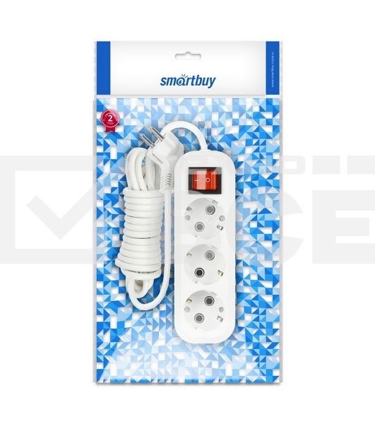 Удлинитель Smartbuy (SBE-16-3-10-ZS) 3 гнз х 10 м (16А/3.5кВт, ПВС 3х1.0)
