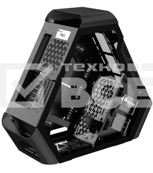 Компьютерный корпус JONSBO TR03-A Black без БП, боковая панель из закаленного стекла, mini-ITX, micro-ATX, ATX, черный