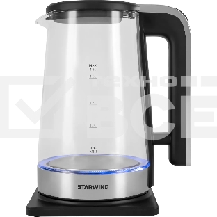 Чайник электрический Starwind SKG4043 2.2л. 1800Вт черный/серебристый корпус: стекло