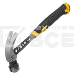 Молоток-гвоздодер Denzel 450 г, цельнокованый, боек с магнитом, двухкомп. обрезин. рук-ка, фото 1