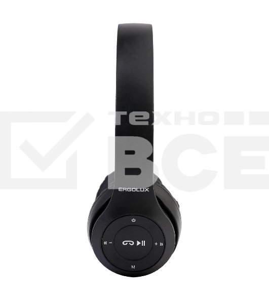 Беспроводные/проводные наушники Ergolux ELX-BTHP01-C02 черный, накладные, Bluetooth 5.0 + проводной, складная конструкция, до 6 ч