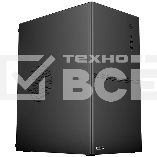 Компьютерный корпус CBR mATX Minitower V861, без БП, 2хUSB 2.0, HD Audio+Mic, черный PCC-MATX-V861-WPSU
