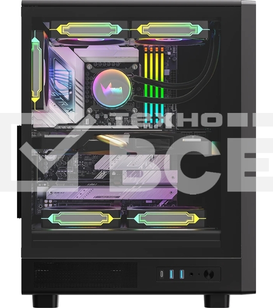 Компьютерный корпус Formula V Line MANA Dynamic Black AR, ATX, TYPE-C*1, USB3.0*2, FRONT 3x120мм ARGB, REAR 1x120мм ARGB