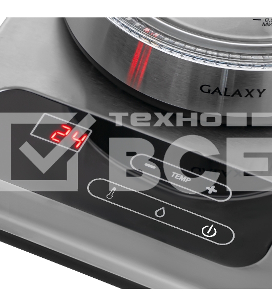 Чайник электрический Galaxy Line GL0593 2200 Вт, 1,7 л, стекло черный/серебристый