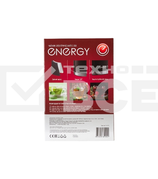 Чайник электрический Energy E-208 1.7л белый, двойной корпус