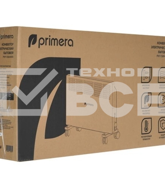 Конвектор Primera Ram PHP-1508-MXR, белый, 1500 Вт, 20 м2, термостат