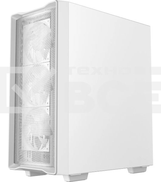Компьютерный корпус Deepcool CC560 MESH V2 WH без БП, боковое окно (закаленное стекло), 3x120мм ARGb LED вентилятор спереди и 1x120мм ARGb LED вентилятор сзади, белый, ATX