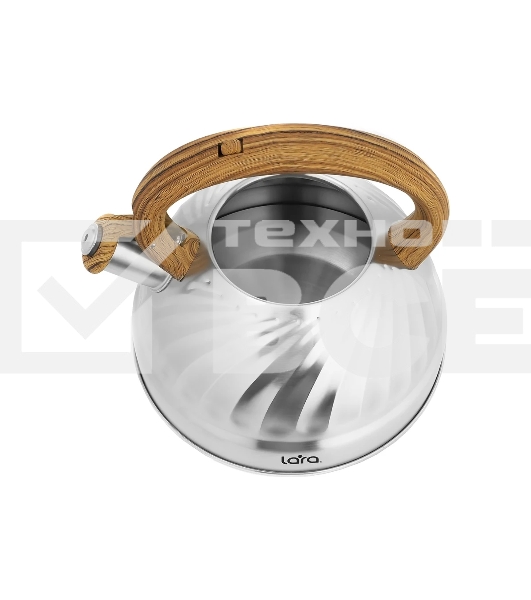 Чайник для плиты LARA LR00-69 (зеркальный) 2.7 л индукционное капсулированное дно, свисток с кноп. Механизмом