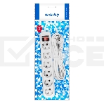 Удлинитель Smartbuy, 6 гнезд 7 м, 16А/3,5 кВт с выкл. и заземлением ПВС 3х1,0 (SBE-16-6-07-ZS), фото2