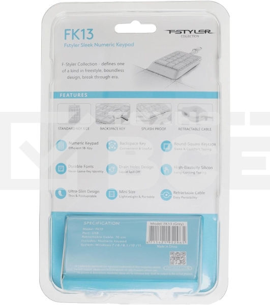 Числовой блок проводной A4Tech Fstyler FK13, USB, серый