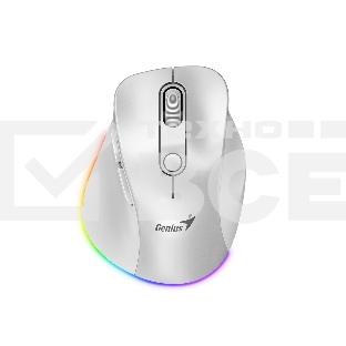 Мышь беспроводная Genius Ergo 9000S Pro перламутрово-белый, 2400 dpi, радиоканал, Bluetooth, USB, кнопки - 6