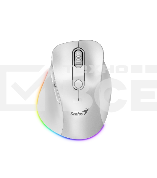 Мышь беспроводная Genius Ergo 9000S Pro перламутрово-белый, 2400 dpi, радиоканал, Bluetooth, USB, кнопки - 6
