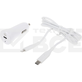 Комплект зарядное устройство Hama H-183297 3A PD для Apple кабель Apple Lightning/Type-C белый