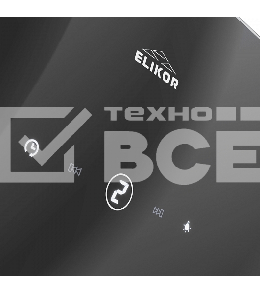 Вытяжка каминная Elikor Wave BK 50 черный, управление сенсорное (1 мотор)