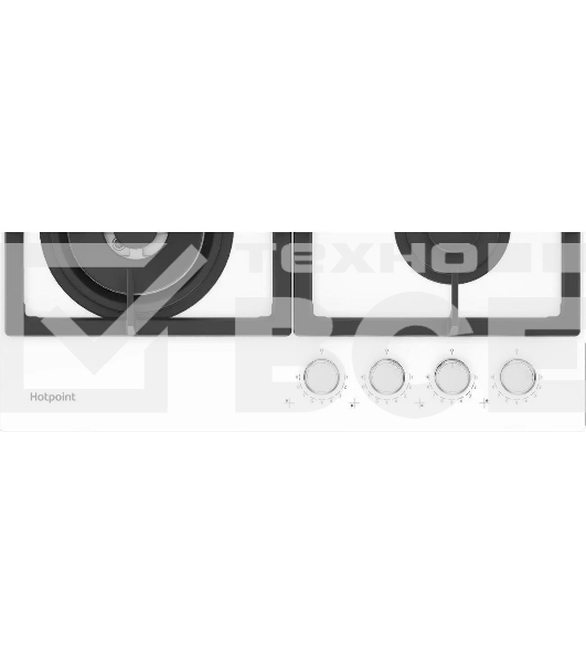 Встраиваемая газовая панель Hotpoint HGS 62F/WH, независимая, белый