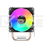 Кулер TESLA SHADOW 902 FRGB, 1х92мм, 2400rpm, 4-pin, Al+Cu, черный/FRGB, 52CFM, 23дБ, 2-PIPE, TDP 110Вт, INTEL 1700/1200/115x/775/1366, AMD AM5/AM4/AM3(+)/AM2(+)/FM2(+)/FM1/754/940/939 (TSL-902PWM-FRGB), фото 1