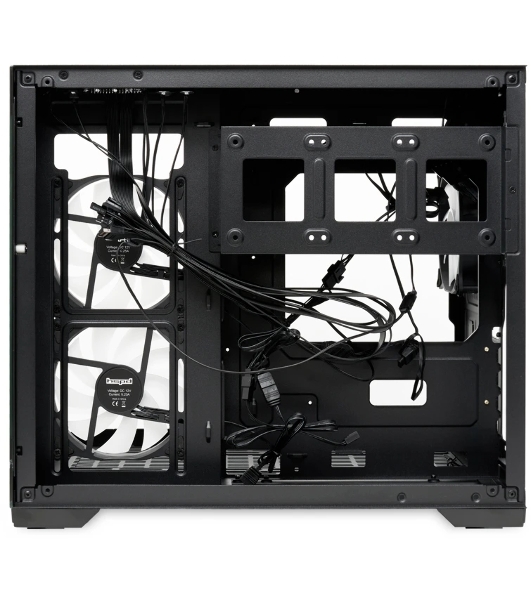Компьютерный корпус HSPD F330, Panoramic Mini-tower, черный, TG, 0.5 SPCC, 3x120мм ARGB mATX, mITX 160/400/200мм 1x2.5', 2x3.5', 4xPCI 1xUSB-C 3.0, 2xUSB-A1.0 428x280x375мм