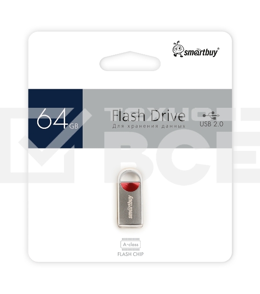 Флешка USB SmartBuy R/W (SB064 GbMC8) UFD 2.0 064 Gb,MC8 Metal красный