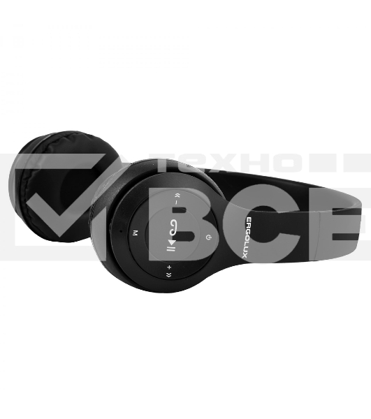 Беспроводные/проводные наушники Ergolux ELX-BTHP01-C02 черный, накладные, Bluetooth 5.0 + проводной, складная конструкция, до 6 ч