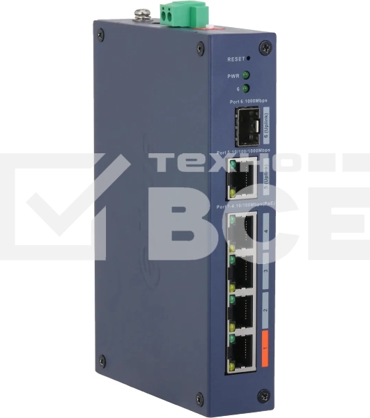 Коммутатор Dahua DH-CHS4106-4ET-60 4x100 Мбит/с 1x1 Гбит/с управляемый