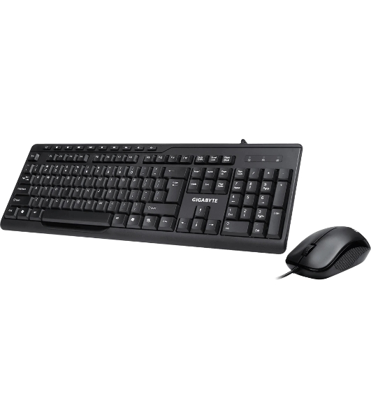 Комплект клавиатура+мышь Gigabyte GK-KM6300 проводной, USB, 1000 DPI, чёрный