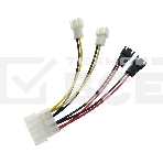 Переходник питания для вентилятора 4pin на 4х3pin Espada E4PINm-4X3pINm, фото 1