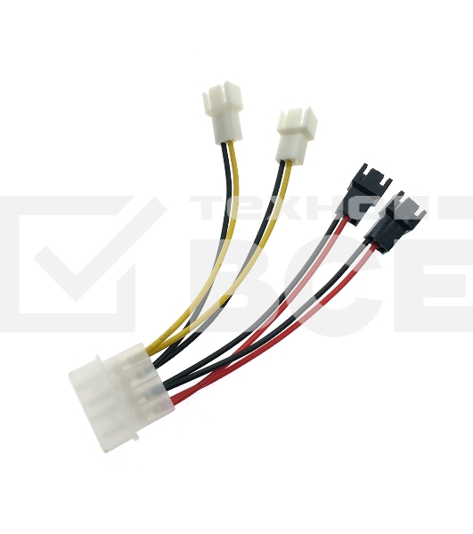 Переходник питания для вентилятора 4pin на 4х3pin Espada E4PINm-4X3pINm