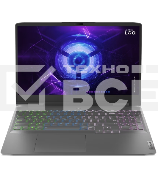 Ноутбук Lenovo LOQ 15IRH8 i7-13620H 16Gb SSD 512Gb NVIDIA RTX 4060 для ноутбуков 8Gb 15,6 FHD IPS Cam 60Вт*ч No OS Темно-серый 82XV00KCRK