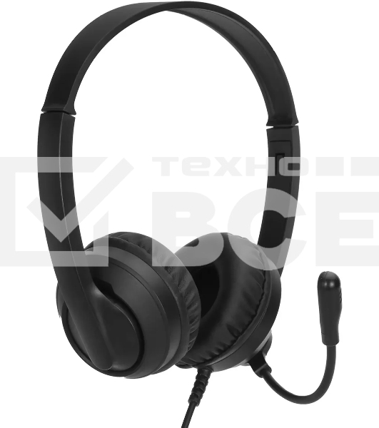 Гарнитура проводная с микрофоном Оклик HS-M500 черный 1.8м накладные оголовье (1900379)