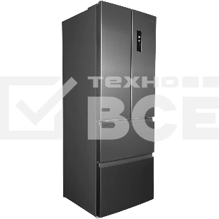Холодильник Hyundai CM40043F нержавеющая сталь трехкамерный 224/113 л морозилка снизу, No Frost, Side by Side