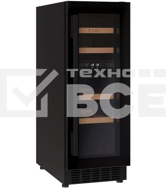 Винный шкаф LEX LWD3017BL dual zone 1-нокамерн. черный