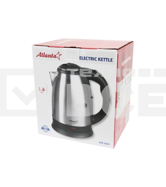Чайник электрический Atlanta ATH-2431 1,8л, 1500Вт черный\серебристый