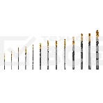 Набор сверл по металлу Denzel 1,5-6,5 мм, HSS-Tin, Golden Tip, 13 шт, фото 1