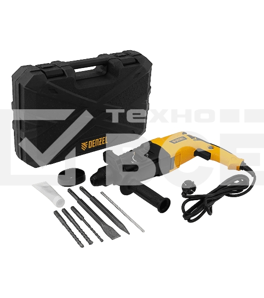 Перфоратор электрический Denzel RHH-800-26, SDS-plus, 800 Вт, 3 Дж, 3 плюс 1 реж.