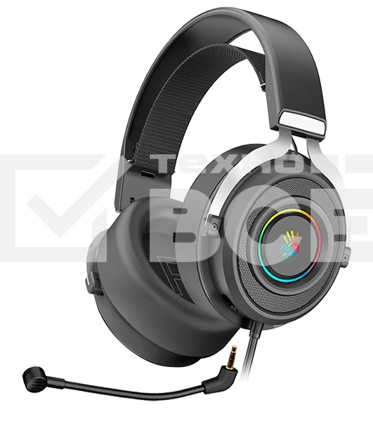 Гарнитура проводная с микрофоном A4Tech Bloody G535 черный/серебристый 2м мониторные USB оголовье (G535 (BLACK+SILVER) USB)