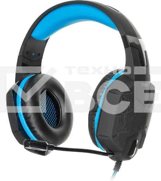 Гарнитура проводная SVEN AP-U980MV, черный-синий (USB, LED, 7.1, 2.2m)