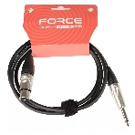 Кабель микрофонный FORCE FMC-15/1.51/4' TRS (M) - XLR (F), высококачественный балансный, малошумящий с проводниками из безкислородной меди OFC, диаметр 6 мм, профессиональные металлические разъемы, длина 1,5 м, цвет черный, фото 1