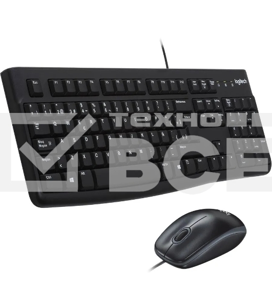 Комплект Logitech Desktop MK120 (920-002589) клавиатура K120 черная, мышь M100, цвет черный, USB, RTL (неоригинальная гравировка)