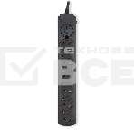 Сетевой фильтр Ippon BK-6-EU-3-16-B 3м (6 розеток) черный (коробка), фото 1